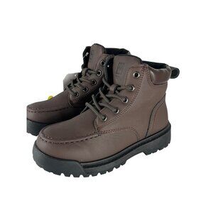 Avalanche Kids Hiking Boots Size 1 Brown Water Resistant Lace-Up Shoes